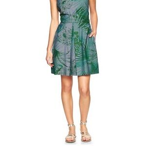Gap Sz 2 Tank Dress Tropical Leaf Print With Pockets